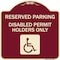Signmission Reserved Parking Disabled Permit Holders Heavy-Gauge Aluminum Sign, 18" x 18", BU-1818-23152 A-DES-BU-1818-23152 - alternate 1
